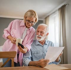 Mujer sonriendo y disfrutando de contenido en su teléfono móvil
