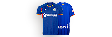 Parte delantera y trasera de la camiseta del Getafe